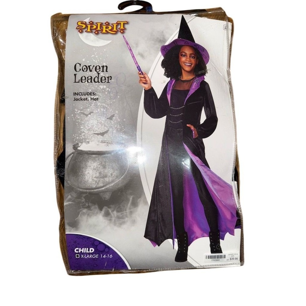 Spirit Halloween Coven Leader‎ Witch Costume Girls Size 14 2-Piece Set cosplay